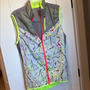 Women’s running vest Decathlon Kalenji retro neon splatter paint pattern Small